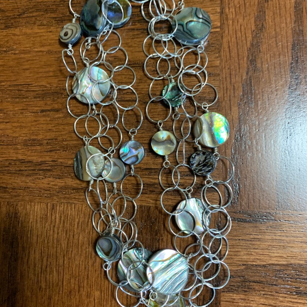 Morgan Dane Beachfront necklace Abalone 50” long.
